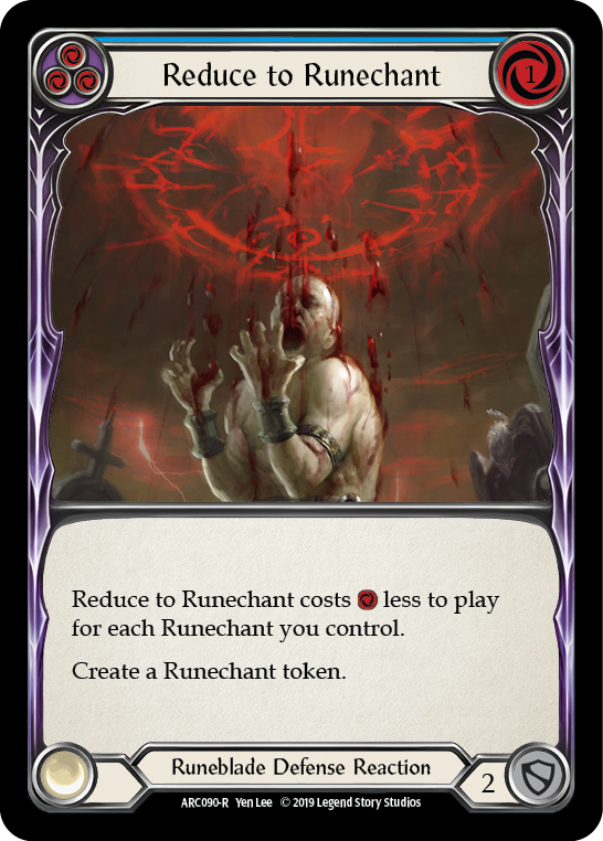 Reduce to Runechant (Blue) [ARC090-R] 1st Edition Rainbow Foil Flesh And Blood Single Flesh And Blood   