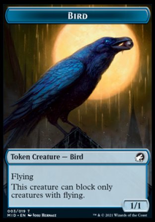Spirit // Bird Double-Sided Token [Tokens] Innistrad: Midnight Hunt Tokens MTG Single Magic: The Gathering