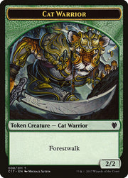 Cat Warrior (008) // Rat (003) Double-Sided Token [Tokens] Commander 2017 Tokens MTG Single Magic: The Gathering