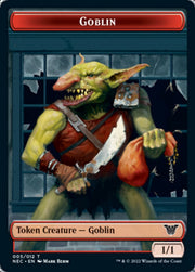 Smoke Blessing // Goblin Double-Sided Token [Kamigawa: Neon Dynasty Commander Tokens] MTG Single Magic: The Gathering   