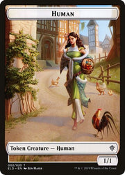 Human Double-Sided Token [Challenger Decks 2020 Tokens] MTG Single Magic: The Gathering   
