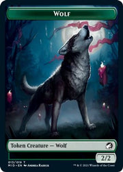 Centaur // Wolf Double-Sided Token [Innistrad: Midnight Hunt Commander Tokens] MTG Single Magic: The Gathering   