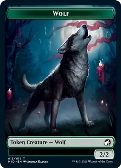 Centaur // Wolf Double-Sided Token [Innistrad: Midnight Hunt Commander Tokens] MTG Single Magic: The Gathering   