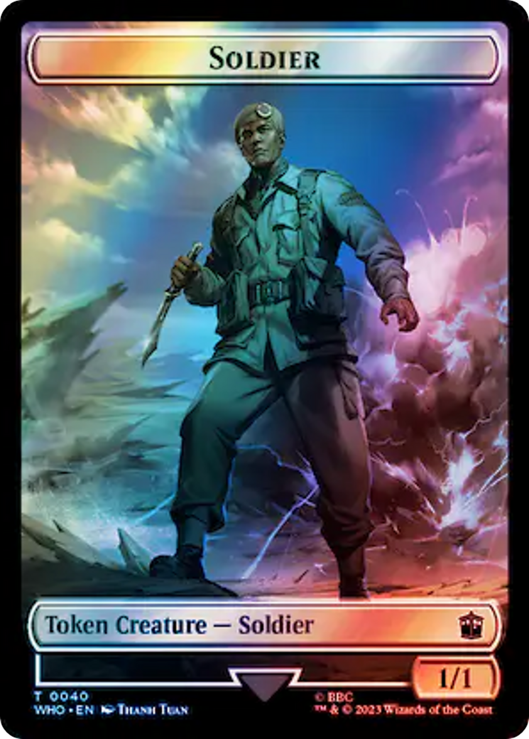 Soldier // Treasure (0060) Double-Sided Token (Surge Foil) [Tokens] Doctor Who Tokens MTG Single Magic: The Gathering