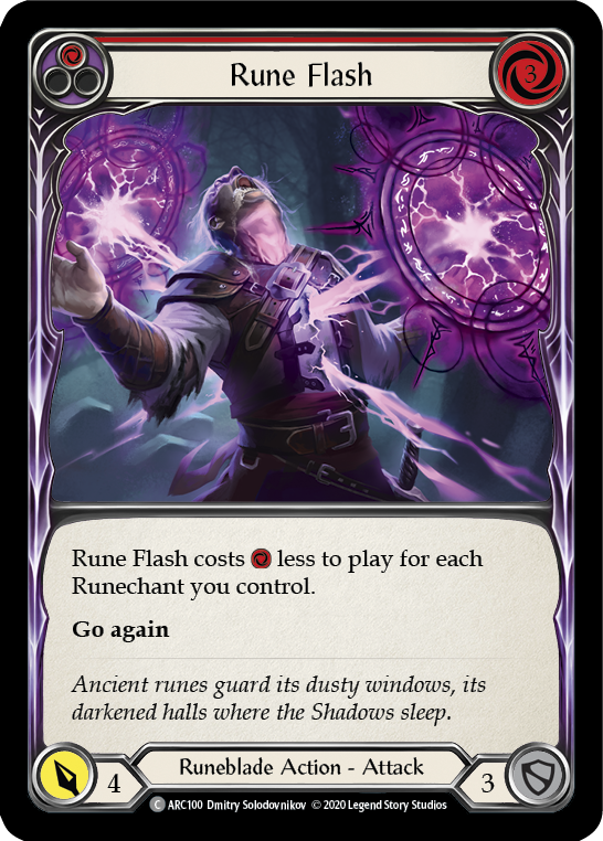 Rune Flash (Red) [ARC100] Unlimited Edition Rainbow Foil Flesh And Blood Single Flesh And Blood   