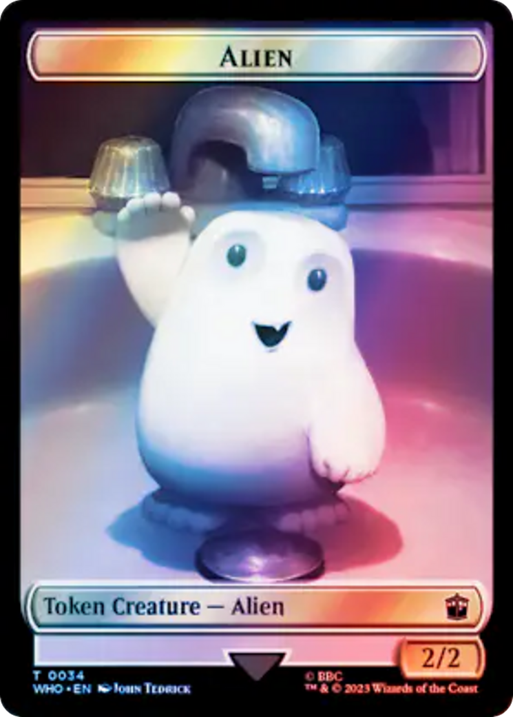 Alien // Food (0059) Double-Sided Token (Surge Foil) [Tokens] Doctor Who Tokens MTG Single Magic: The Gathering