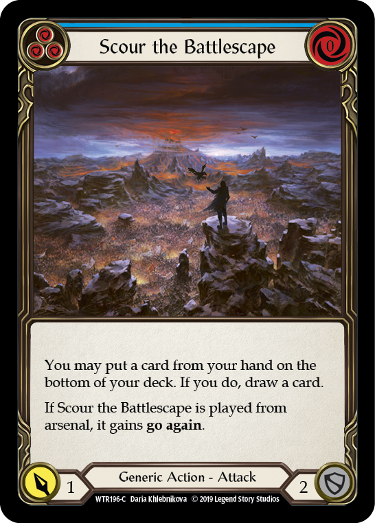 Scour the Battlescape (Blue) [WTR196-C] Alpha Print Rainbow Foil Flesh And Blood Single Flesh And Blood   