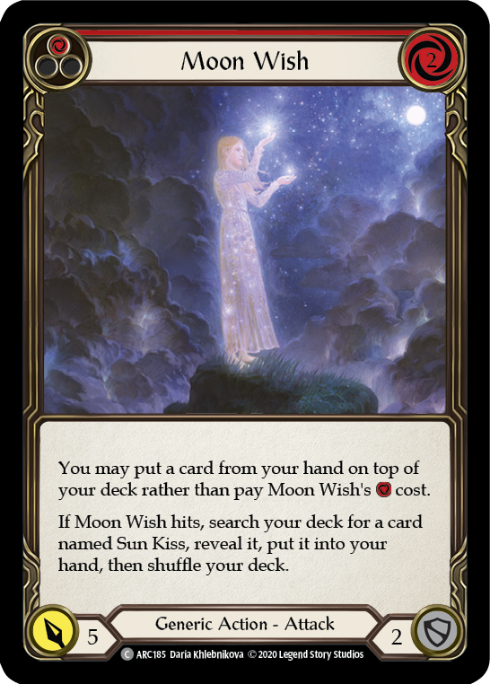 Moon Wish (Red) [ARC185] Unlimited Edition Rainbow Foil Flesh And Blood Single Flesh And Blood   