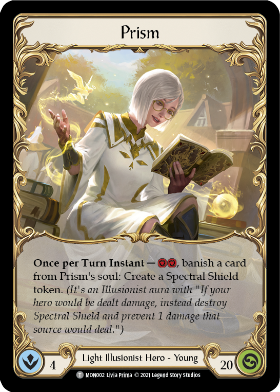 Prism // Prism, Sculptor of Arc Light [MON002 // MON001] 1st Edition Normal Flesh And Blood Single Flesh And Blood   