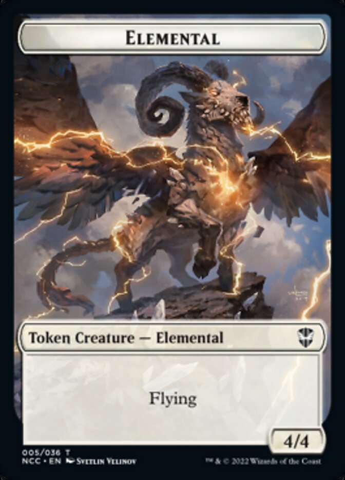Clue // Elemental (005) Double-Sided Token [Streets of New Capenna Commander Tokens] MTG Single Magic: The Gathering   