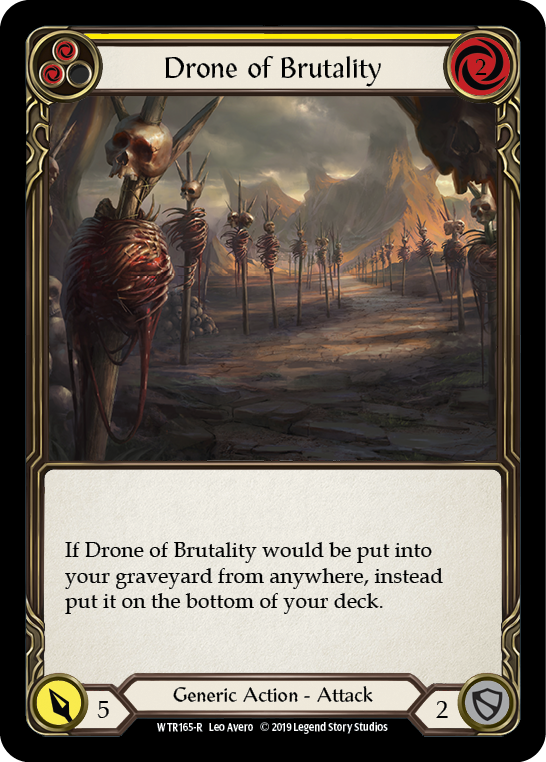 Drone of Brutality (Yellow) [WTR165-R] Alpha Print Rainbow Foil Flesh And Blood Single Flesh And Blood   
