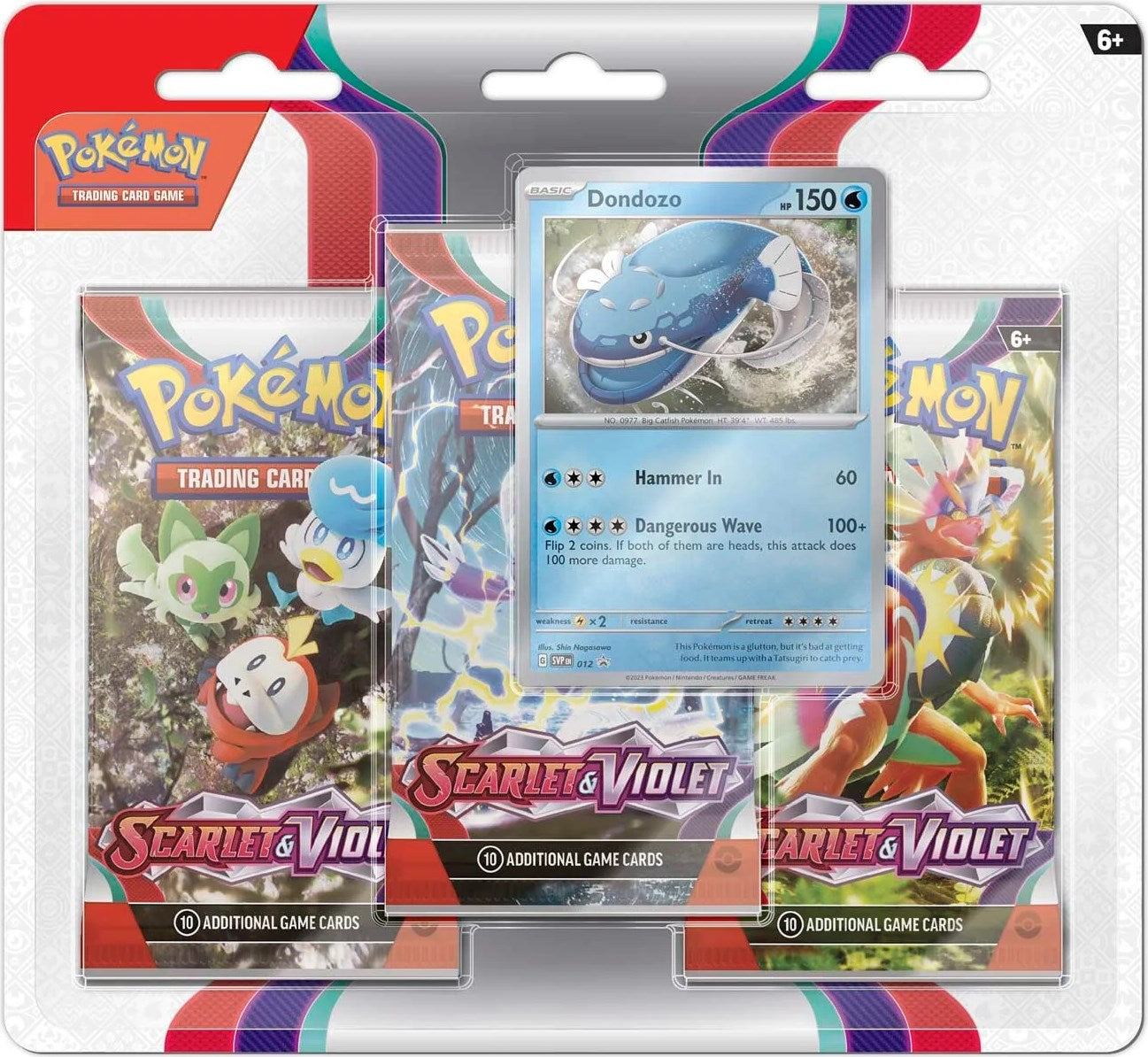 Pokémon Scarlet and Violet 3-Pack Blister (Dondozo) Pokemon Sealed Pokémon   