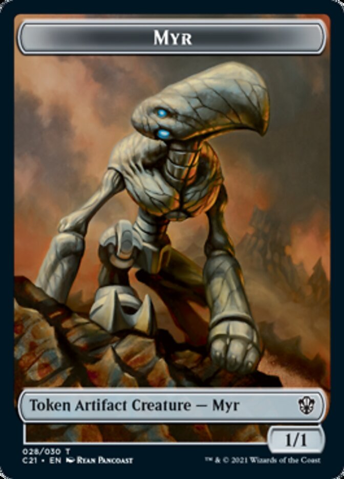 Myr // Treasure Double-Sided Token [Tokens] Commander 2021 Tokens MTG Single Magic: The Gathering