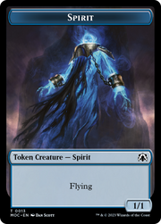 Spirit (9) // Spirit (13) Double-Sided Token [Tokens] March of the Machine Commander Tokens MTG Single Magic: The Gathering