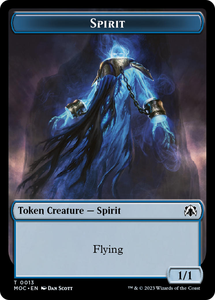 Spirit (9) // Spirit (13) Double-Sided Token [Tokens] March of the Machine Commander Tokens MTG Single Magic: The Gathering