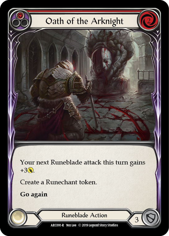 Oath of the Arknight (Red) [ARC091-R] 1st Edition Rainbow Foil Flesh And Blood Single Flesh And Blood   