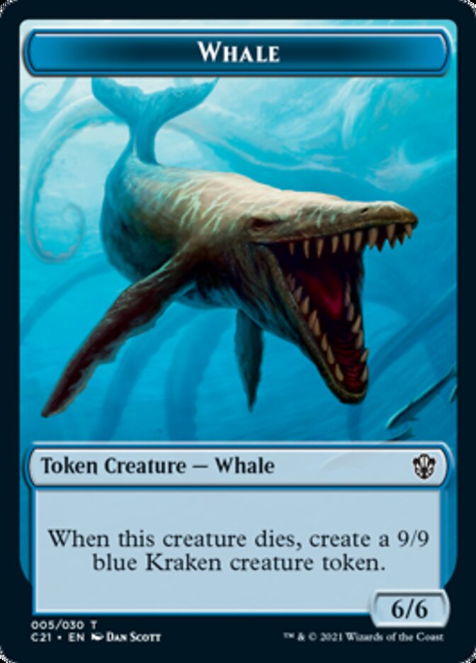 Beast (010) // Whale Double-Sided Token [Tokens] Commander 2021 Tokens MTG Single Magic: The Gathering
