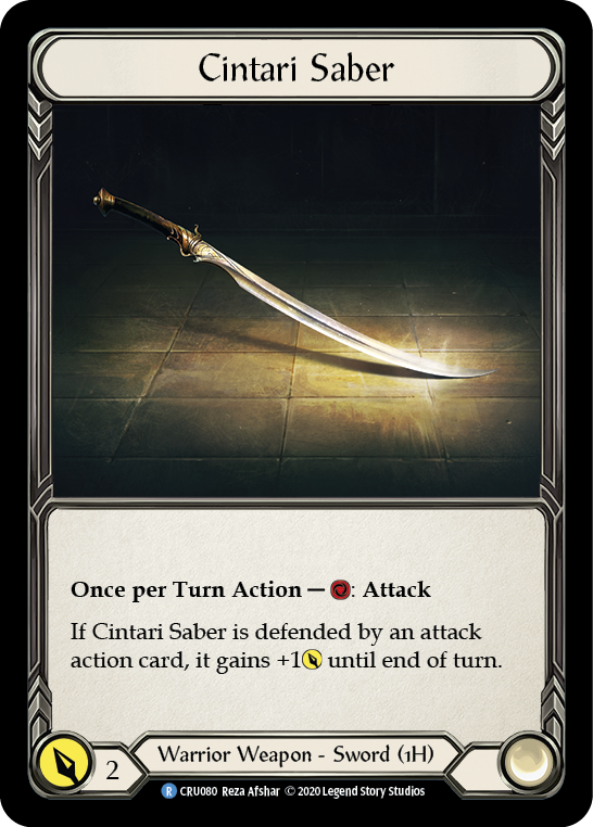 Cintari Saber [CRU080] 1st Edition Cold Foil Flesh And Blood Single Flesh And Blood   