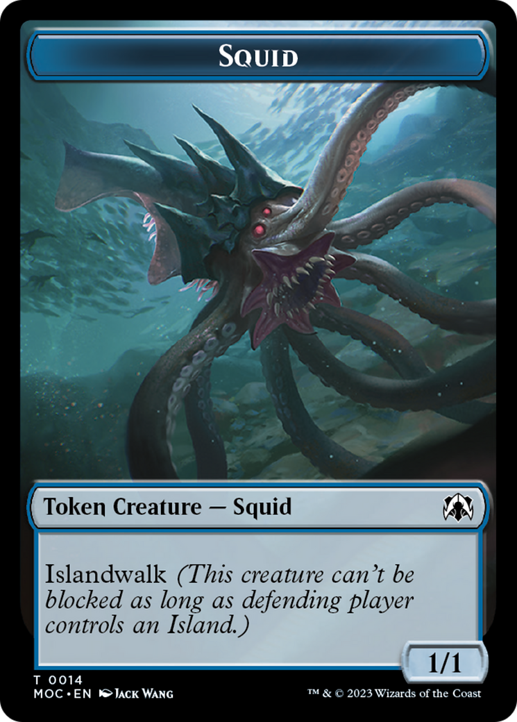 Squid // Human (26) Double-Sided Token [Tokens] March of the Machine Commander Tokens MTG Single Magic: The Gathering