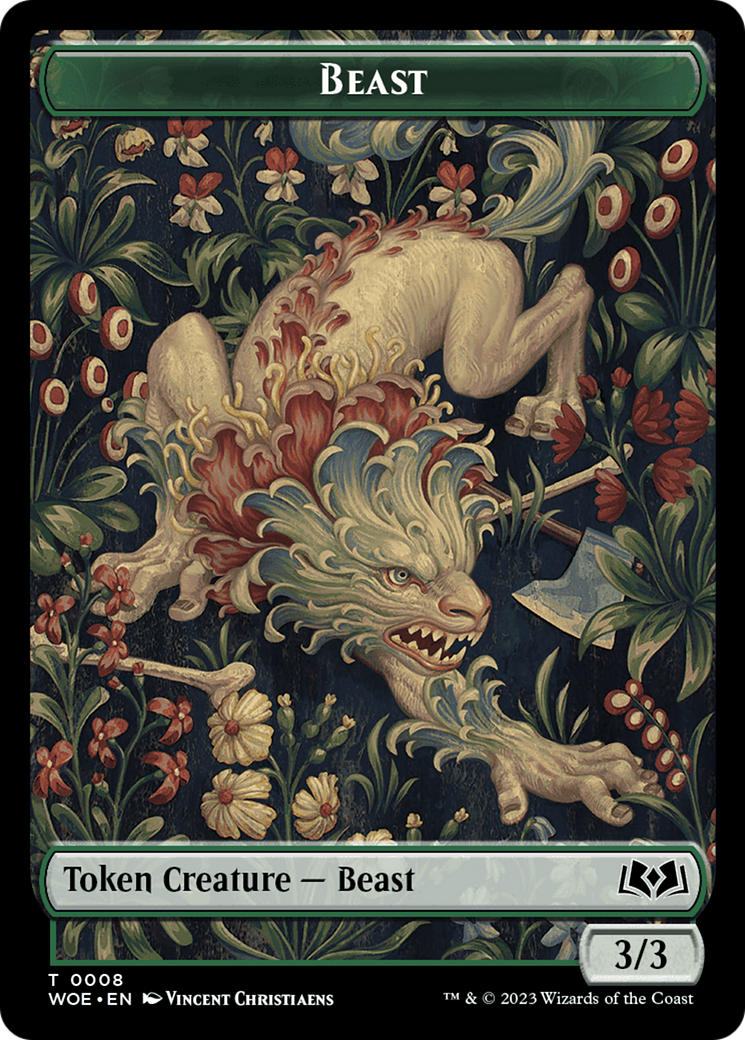 Beast // Food (0011) Double-Sided Token [Tokens] Wilds of Eldraine Tokens MTG Single Magic: The Gathering