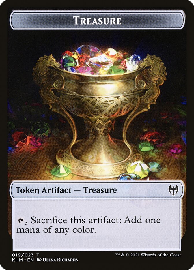 Treasure // Clue Double-Sided Token [Pioneer Challenger Decks 2022] MTG Single Magic: The Gathering   
