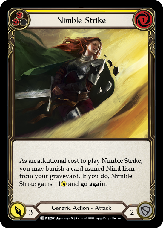 Nimble Strike (Yellow) [WTR186] Unlimited Edition Rainbow Foil Flesh And Blood Single Flesh And Blood   