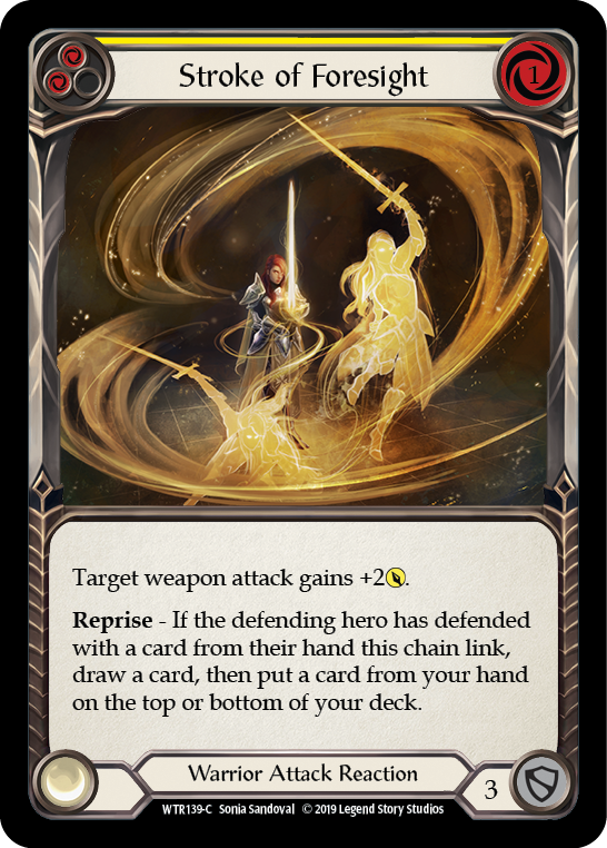 Stroke of Foresight (Yellow) [WTR139-C] Alpha Print Rainbow Foil Flesh And Blood Single Flesh And Blood   