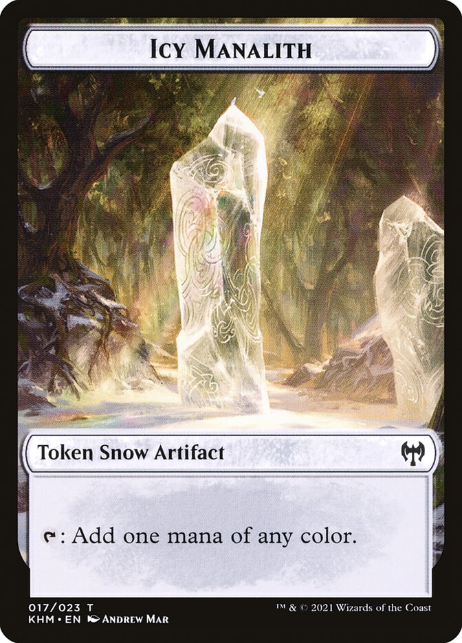 Treasure // Icy Manalith Double-Sided Token [Tokens] Kaldheim Tokens MTG Single Magic: The Gathering