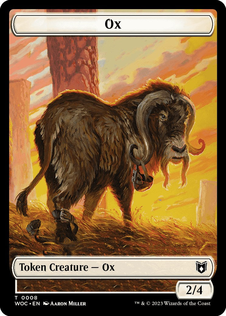 Ox // Human Soldier Double-Sided Token [Wilds of Eldraine Commander Tokens] High End MTG Single Magic: The Gathering