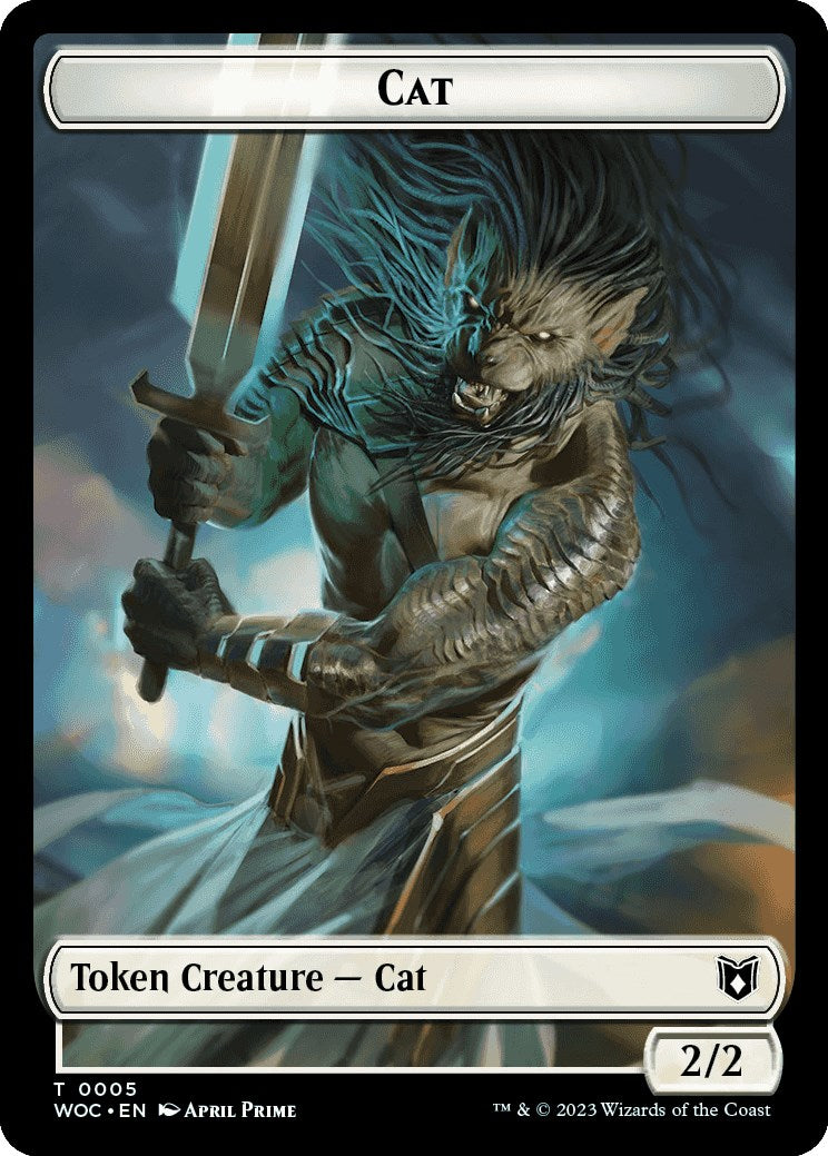 Cat (0005) // Human Double-Sided Token [Wilds of Eldraine Commander Tokens] High End MTG Single Magic: The Gathering