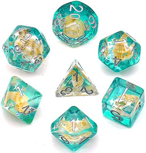 Foam Brain Games: Green Conch 7-Die Set Dice & Gaming Accessories Foam Brain Games