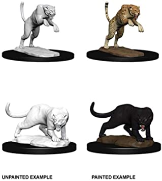 D&D Nolzur's Marvelous Miniatures: W6 Panther & Leopard Unpainted Miniatures WizKids