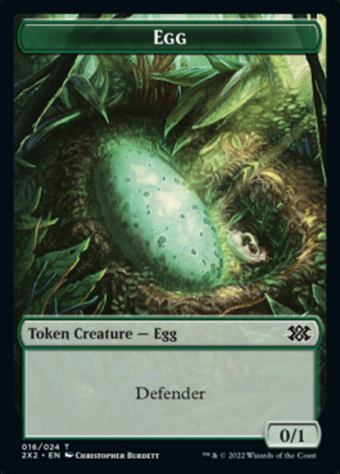 Egg // Phyrexian Golem Double-Sided Token [Double Masters 2022 Tokens] MTG Single Magic: The Gathering   
