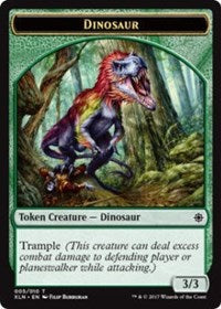 Dinosaur // Treasure (009) Double-Sided Token [Tokens] Ixalan Tokens MTG Single Magic: The Gathering