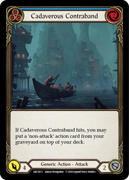 Cadaverous Contraband (Blue) [ARC181-C] 1st Edition Rainbow Foil Flesh And Blood Single Flesh And Blood   