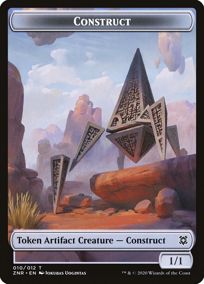 Angel Warrior // Construct Double-Sided Token [Tokens] Zendikar Rising Tokens MTG Single Magic: The Gathering