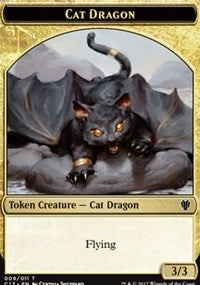 Cat Dragon // Dragon (006) Double-Sided Token [Tokens] Commander 2017 Tokens MTG Single Magic: The Gathering