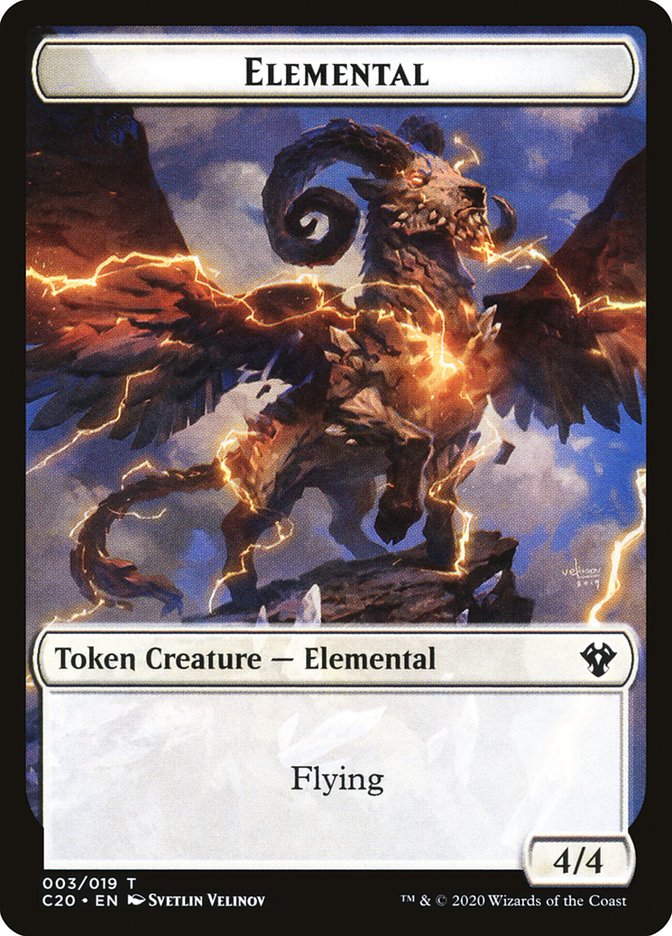 Kraken // Elemental (010) Double-Sided Token [Tokens] Commander 2020 Tokens MTG Single Magic: The Gathering