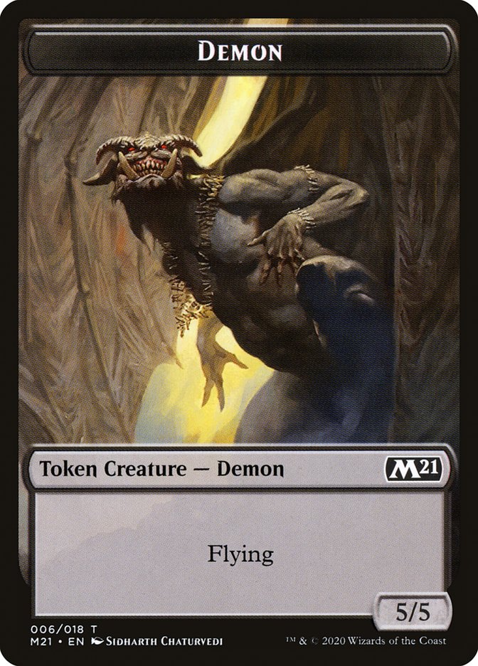 Bird // Demon Double-Sided Token [Tokens] Core Set 2021 Tokens MTG Single Magic: The Gathering