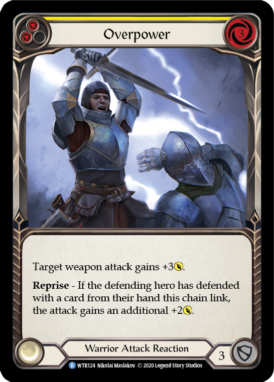 Overpower (Yellow) [WTR124] Unlimited Edition Rainbow Foil Flesh And Blood Single Flesh And Blood   