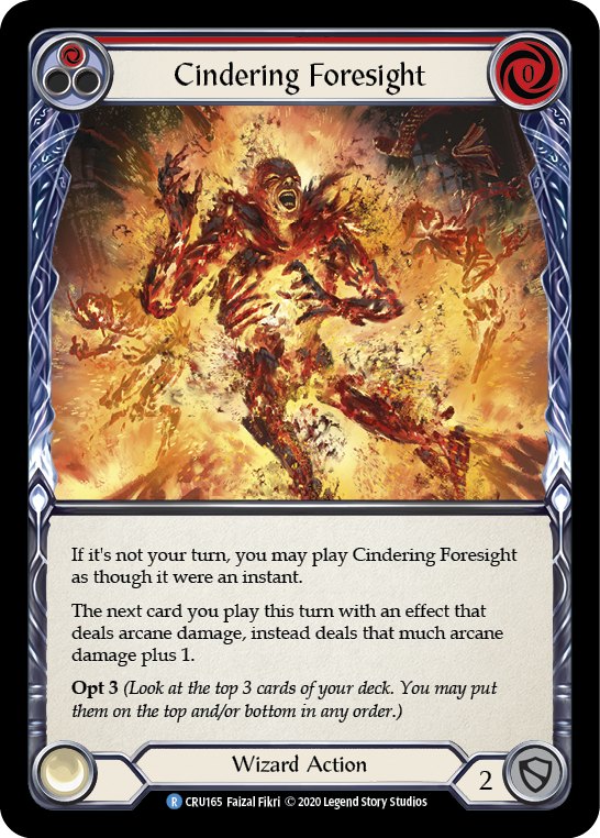 Cindering Foresight (Red) [CRU165] 1st Edition Normal Flesh And Blood Single Flesh And Blood   