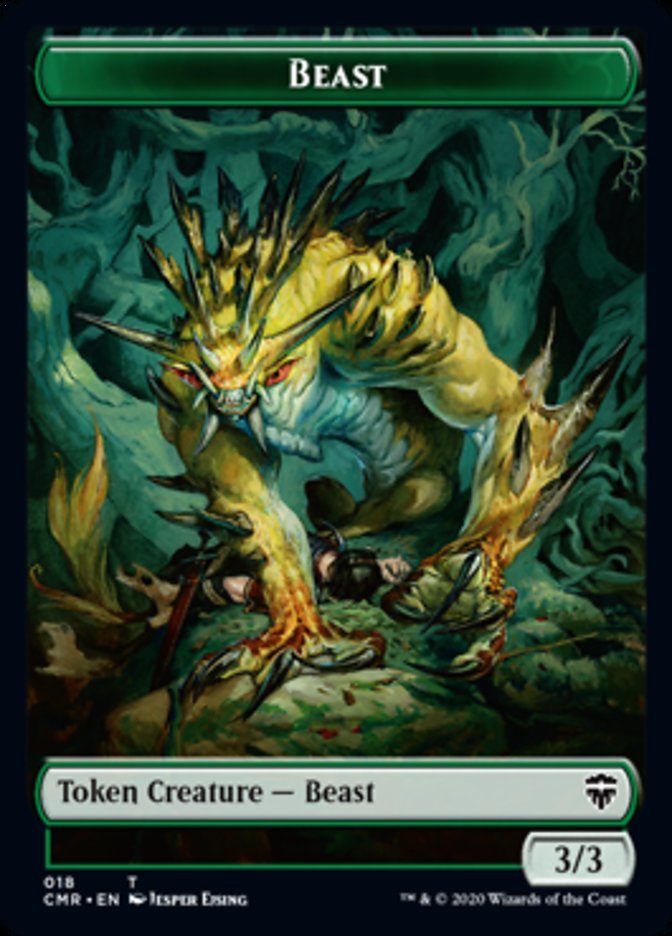 Beast (18) // Beast (19) Double-Sided Token [Tokens] Commander Legends Tokens MTG Single Magic: The Gathering