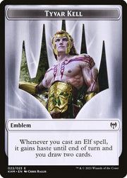 Treasure // Tyvar Kell Emblem Double-Sided Token [Tokens] Kaldheim Tokens MTG Single Magic: The Gathering
