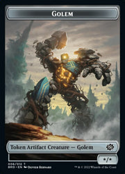 Powerstone // Golem Double-Sided Token [Tokens] The Brothers' War Tokens MTG Single Magic: The Gathering