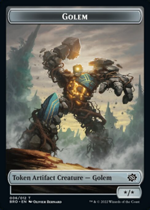 Powerstone // Golem Double-Sided Token [Tokens] The Brothers' War Tokens MTG Single Magic: The Gathering