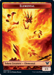 Elemental // Spirit (009) Double-Sided Token [Kamigawa: Neon Dynasty Commander Tokens] MTG Single Magic: The Gathering   