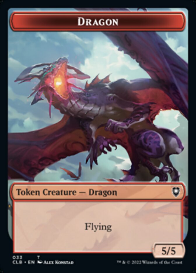 Gold // Dragon Double-Sided Token [Commander Legends: Battle for Baldur's Gate Tokens] MTG Single Magic: The Gathering   