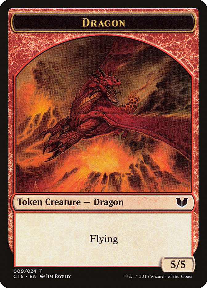 Spider // Dragon Double-Sided Token [Tokens] Commander 2015 Tokens MTG Single Magic: The Gathering
