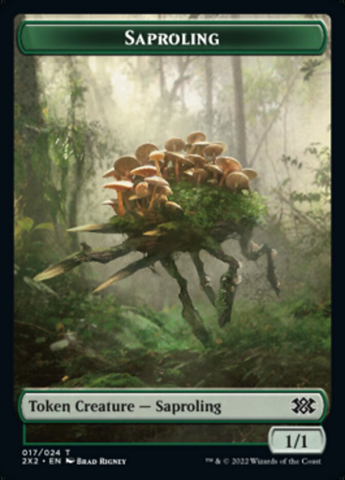 Saproling // Phyrexian Golem Double-Sided Token [Tokens] Double Masters 2022 Tokens MTG Single Magic: The Gathering