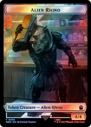 Alien Rhino // Mutant Double-Sided Token (Surge Foil) [Tokens] Doctor Who Tokens MTG Single Magic: The Gathering